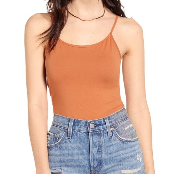 BP Nordstrom Black & Rust Ribbed Cami Bodysuits NEW Size Extra Large - Two Items - Picture 4 of 16